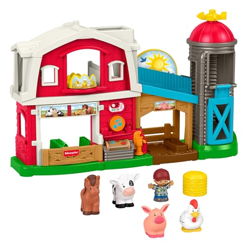 Fisher-Price Little People Farm Animals JGX08 Music and Learning Set, Role Play, Children from 1 Year Old, Multilingual Version, JGX08 - style: Multilingual version