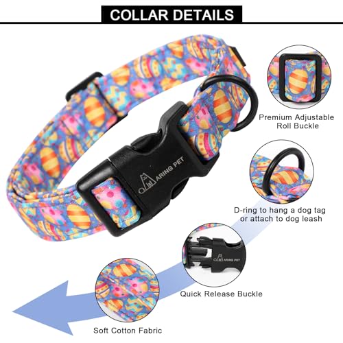 ARING PET Easter Dog Collar, Cute Purple Eggs Pet Collars with Quick Release Buckle for Puppy Small Medium Large Boy Girl Dogs-XS - color: Easter-Purple Egg, size: X-Small