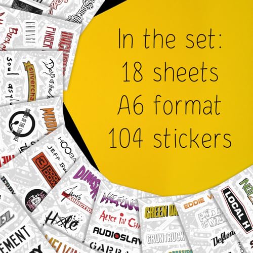 100Pcs Grunge Stickers, 90's Grunge Music, Rock Stickers, Rock Band Decals, Music Gifts for Men and Women - color: Grunge Stickers