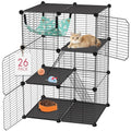 VISCOO Cat Cage(for Kitten), 3-Tier DIY Catio Cat Enclosures, 24"x16"x 36" - size: 16.5"L x 12.6"W x 4.3"H