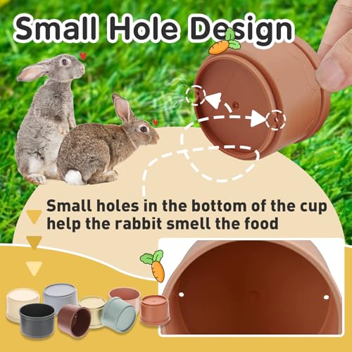 16 Pcs Stacking Cups for Rabbits, Colorful Bunny Toys for Rabbits and Small Animals, Nesting Rabbit Toys of Different Sizes, Bunny Stacking Cups for Hiding Food and Playing - color: Colourful 16-Pack