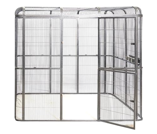 SENY Heavy Duty Walk-in Bird Aviary Cage, Metal, Expandable, 79x86x62 Inches, for Parrots, Macaws, Cockatoos, Reptiles, Dogs (Wire Size: 0.20", 86" L x 62" W x 79" H) - size: 86.0"L x 62.0"W x 79.0"H
