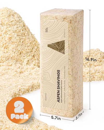 Bucatstate 70L Aspen Bedding, Ultra-Fine Shavings for Small Animals | 100% natural <5mm shavings for hamsters, guinea pigs & snakes. 4X expansion, low-dust, odor control. Ideal for burrowing. - size: 70L
