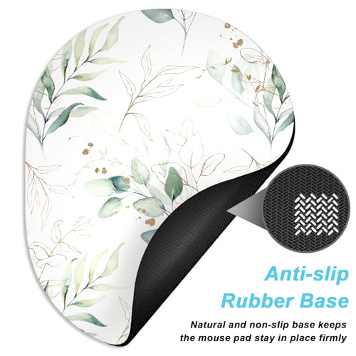 Rimilak Small Mouse Pad 6 x 8 Inch, Irregular Mini Mousepad, Boho Leaves | Non-Slip Rubber Base, Waterproof Compact Mouse Mat for Laptop Computer Wireless Mouse Keyboard Home Office Travel - color: Boho Leaves, size: 8L x 6W inches