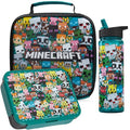 Get Trend Minecraft Kids Insulated Lunch Bag 3Pc Set with Bento Box and 20 fl oz BPA-Free Straw Water Bottle, Lightweight Kids Lunch Box, Gamer Gifts for Boys (Multi Minecraft) - color: Multi Minecraft