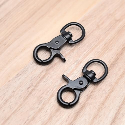 4 PCS Black Zinc Alloy Snap Hooks, Pet Cage Hook Belt Clip | Dog Leash Traction Hardware, Durable Replacement Fittings for Pet Collars and Walking Ropes