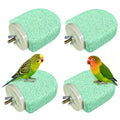4Pack Bird Perch Stands Parrot Beak Grinding Stone Platform,Green-S | Parakeet Foot Claws Trimmer,Calcium Perch Climbing Chewing Toys for Small Medium Birds Cockatiel Conure Lovebird Budgie - color: 4Pack Green | S