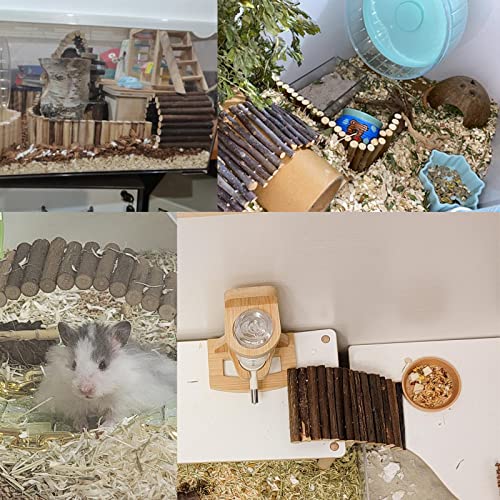 Hermit Crab Climbing Toys, Wooden Hermit Crab Hideout, Reptile Tank Habitat Decor, Bendable Ladder Bridge Tunnel Toys for Lizard Chameleon Hamster Rats Chinchilla Guinea Pig Rabbit Bearded Dragon - style: 19.7×5.9 Inches