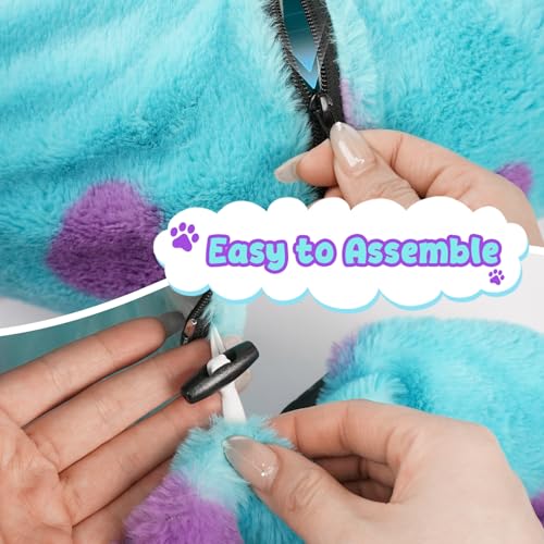 Cat Tunnel Bed for Indoor Cats, Cute Cat Tunnel Toy with Washable Cushion, Fits Cats up to 25 lbs, Peekaboo Cave Pet Bed for Kittens, Rabbits, Blue Purple Donut - color: Blue Purple