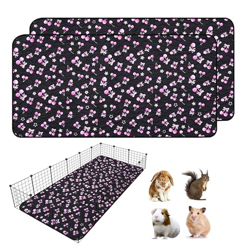 2 Pack Waterproof Guinea Pig Cage Liner, 36" x 72" Washable Reusable Guinea Pig Liner, Super Absorbent Leak-Proof Pet Pee Pad Mats for Guinea Pigs Rabbit Chinchilla Bunny Hamster - size: 36*72 inch 2pack
