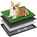 Portable Dog Grass Pad with Tray 20"x30", for Indoor Outdoor Potty Training | Dog Litter Box, Easy to Clean, Pet Loo, Artificial Grass Patch, Washable Pee Pad, Ideal for Patio Balcony Apartment - size: 20"x30"（Potty System)