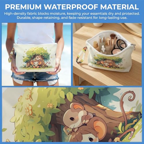 ENGVZ Wet Dry Bag, Waterproof Travel Pouch, Large Zipper Bag For Swimsuits, Diapers, Toiletries, Makeup, Women And Girls Cute Anime Mouse - color: Monkey
