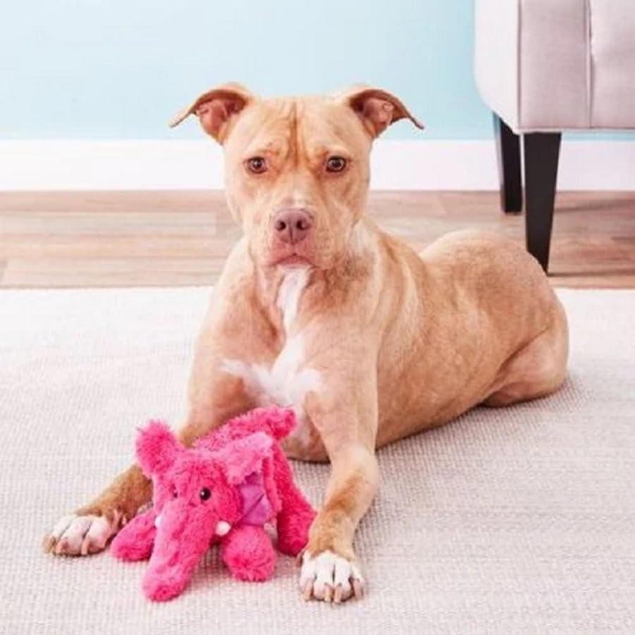 KONG Cozie Plush Dog Toy with Squeaker (Elmer The Elephant, Medium) - size: Medium, style: Elmer the Elephant
