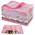 8 Pcs Guinea Pig Cage Liners Washable Fleece Pads 24 x 16 Inches | Reversible Bunny Scratch Pads and Cage Floor Mats, Designed as Enrichment Toys for Indoor Rabbits to Scratch, Rest and Play