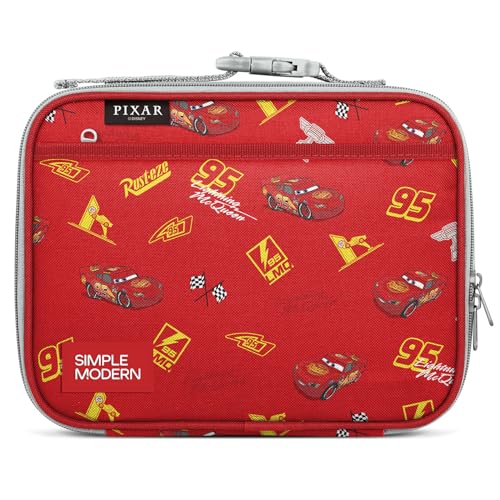 Simple Modern Disney Cars Kids Lunch Box & Insulated Lunch Bag for School | Hadley Cute Lunch Box for Girls, Boys, Toddlers | Fits Bento Box, Lunch Containers | Small Lunch Bag | Lightning McQueen - color: Disney: Cars Lightning Speed