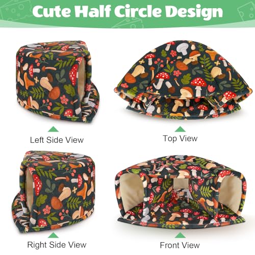 Unicorn Catcher Washable Guinea Pig Hideout Large Cozy Bed for Small Pets | Warm Plush Pet House Featuring A Semi-Closed Design For Hamsters Chinchillas And Bunnies To Sleep In Secure Comfort - color: Colorful Mushrooms