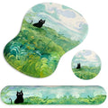 Ergonomic Mouse Pad with Wrist Rest and Keyboard Wrist Rest, Gel Mousepad and Wrist Rest for Computer Keyboard, Pain Relief, Non-Slip PU Base, Mouse Pad with Wrist Support for Gaming, Office, Cat - color: Cat
