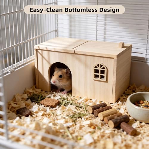 Hamster Hideouts and Houses, Small Animal Hides Home Habitats Enclosure Platforms, Cage Decor Playground Hut, Hideaway for Pet Mouse Syrian Rat Gerbil Mice