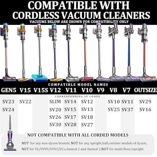 Fulllclean Crevice Tool Attachment Compatible with Dyson Cordless Vacuum | Compatible with Gen5 V15 V15s V12 V11 V10 V9 V8 V7 Vacuum Cleaner Accessories Replacement Parts Brush Nozzle