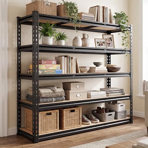 REIBII 40" W Storage Shelves,2500LBS Heavy Duty Garage Shelving for Basment | Adjustable Metal Shelving,Pantry Shelf for Spaces Basement,Warehouse,Closet,Storage Room,Library Or Offices,2500LBS - size: 20"D x 40"W x 72"H
