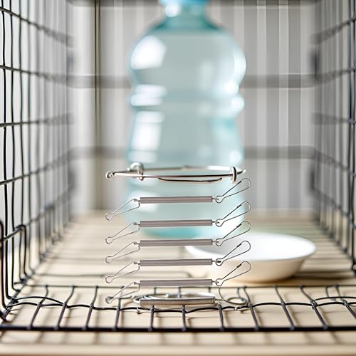 5 Pcs Pet Water Bottle Spring Holder,with 2 Clips Used Singly or in Combination to Hold Rabbit Water Dispenser Drinking Bottle for Small Animals Feeding and Watering Supplies