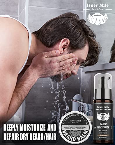 Beard Kit for Men Grooming & Care: Christmas Stocking Stuffers Valentines Fathers Birthday Gifts for Men, Husband, Dad, Boyfriend with Sandalwood Beard Oils and Balm, Wash & Conditioner, Brush, Comb