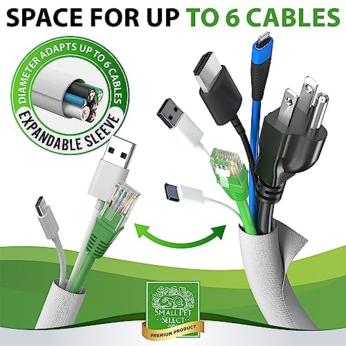 Small Pet Select Heavy Duty Cord Cover, Cable Protector, White, 10 ft | Ultra-Durable Wire & Cord Protector, Cord Management, Chew-Resistant, For Rabbits, Dogs, Cats & Small Pets - color: White