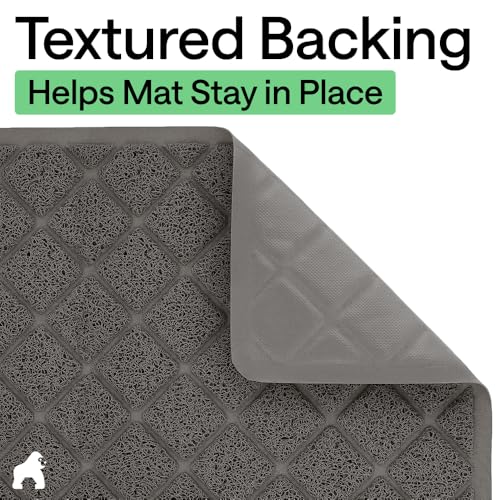 GORILLA GRIP Cat Litter Box Mat, 40x28, Cushioned Coil Mesh Litter Trapping Mats, Scatter Control Supplies for Less Mess, Phthalate Free, Ultra Deep Catch Grooves, Rinse or Vacuum to Clean, Dark Gray - color: Charcoal, style: Extra Large (40" x 28")