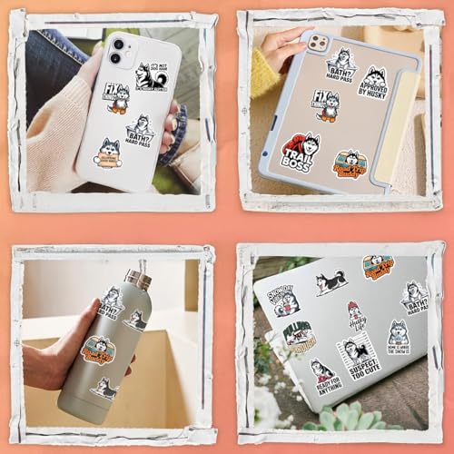 Vybonz Siberian Husky Stickers Husky Dog Lover Puppy Decal Pack | Siberian Husky Stickers, Cute Husky Dog Vinyl Decals, Funny Husky Quotes Stickers, Gifts For Husky Lovers, Dog Owners - color: Husky, size: 3in
