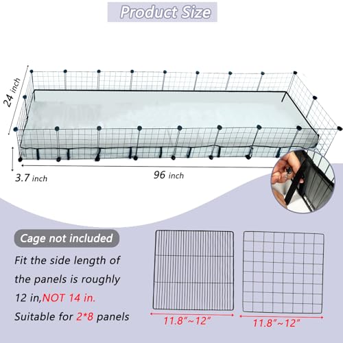 Guinea Pig Cage Liner Tarp Bottom Waterproof and Washable Base Also for Rabbits, Bunny, Chinchesillas, Hedgehog, Ferrets and Other Small Animals(24x96 inches) - size: 24.0"L x 96.0"W x 4.0"H