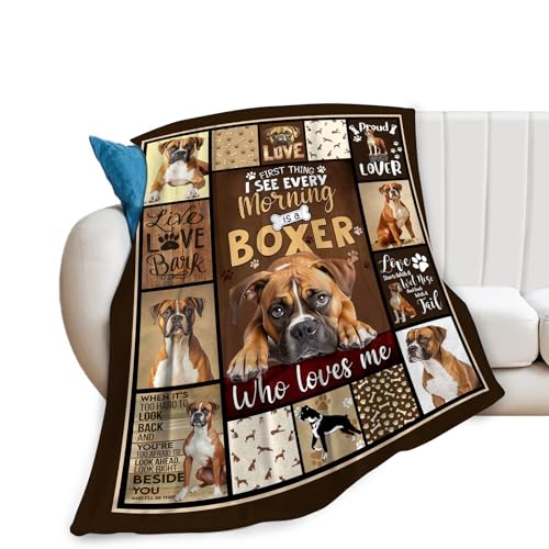 Boxer Dog Blanket, Puppy Throw Blankets, Animal Fuzzy Plush Blanket Ultra Soft for Dog Lover Gift Kids Teens Women Men Girls Boys Stuff Decor for Home Bedding Sofas Couch Camping 60"X50" - color: Boxer Dog, size: 60"x50"