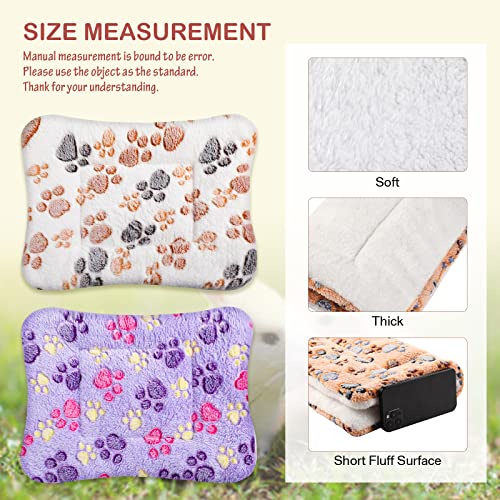 Ripeng 8 Pcs Guinea Pig Bed Mat Fleece Cat Pad Dog Crate Mat for Indoor Warm Reversible Pet Bedding for Small Animal Washable Kennel Crate Pad Cat Carrier(12.6" x 9.8",Bright Color)