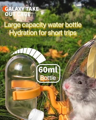 TUTU&LELE Travel Cage for Dwarf Hamster Mice Small Pets Hand Crossbody Carrier with Warm Plush Pad & Water Bottle (Yellow) - color: Yellow