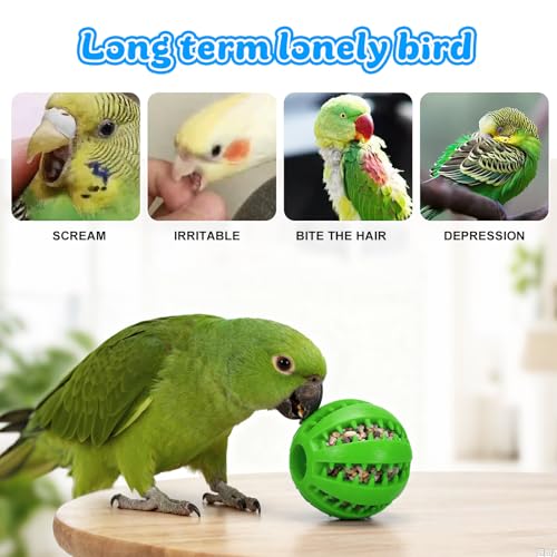 Bird Interactive Toys -1 Mini Ball & 5 Random Color Mini Shoes, Chewable Bird Cage Enrichment Toys for Parakeets Cockatiels Small Birds