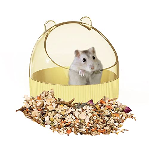Cute Hamster Food Bowl Hedgehog Dish for Dwarf Hamsters, Syrian Hamsters, Gerbils, Mice, Rats, Small Animals, Yellow - color: Yellow