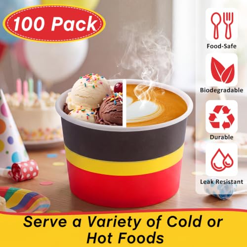 Jingmore 100 Pcs Ice Cream Paper Cups Bulk 8 oz Disposable Dessert Bowls for Hot or Cold Food Snack Treats Gift for Birthday Summer Party Favor Decoration(Cartoon Mouse) - style: Cartoon Mouse