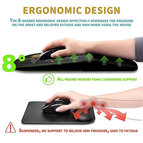 Hokafenle Ergonomic Mouse Pad Wrist Support with Massage Design, Wrist Rest Pain Relief Mousepad with Memory Foam&Non-Slip PU Base, Mouse Pads for Wireless Mouse & Desk (12x8 inch,Inspirational) - color: HK022-Inspirational