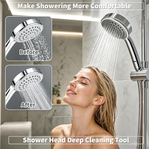 Shower Head Cleaner Tool, Shower Head Cleaning Brushes Small Hole, Shower Head Cleaner Picks Anti-Clogging Nozzle Little Gaps with Storage Boxes for Household Bathroom, 50 PCS