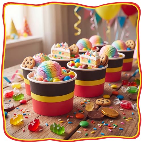 Jingmore 100 Pcs Ice Cream Paper Cups Bulk 8 oz Disposable Dessert Bowls for Hot or Cold Food Snack Treats Gift for Birthday Summer Party Favor Decoration(Cartoon Mouse) - style: Cartoon Mouse