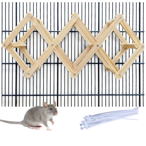 Wooden Rat Climbing Toys for Pet Rats - Natural Cage Accessories,Climbing Ladder,Hanging Enrichment Toys for Fancy Rats,Fun & Safe Play & Chew Activities,S - size: Small