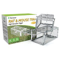 Kensizer 2-Pack Humane Rat Trap, Small Mouse Traps 10.5"L x 5.5"W x 4.5"H | Chipmunk Rodent Trap, Indoor and Outdoor, Small Animal - Mouse Voles Hamsters, Live Cage Catch and Release - size: Small (Set of 2)