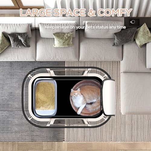 Dog Play Pen with Waterproof pad,Portable Dog Crates for Medium Dogs Kennel Tent,Dog Cages Indoor Breathable Mesh Collapsible Dog House Travel Playpen for Dogs Indoor & Outdoor(Medium, Beige) - color: Beige, style: Medium（31.5"L x 23.6"W x 21.7"H）