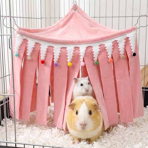 Guinea Pig Hideout, Guinea Pig Cage Accessories | Three-Sided Fringes Pets Corner Hideout for Guineas Pigs for Guineas Pigs, Bunny, Chinchilla, Hamster, Rabbit