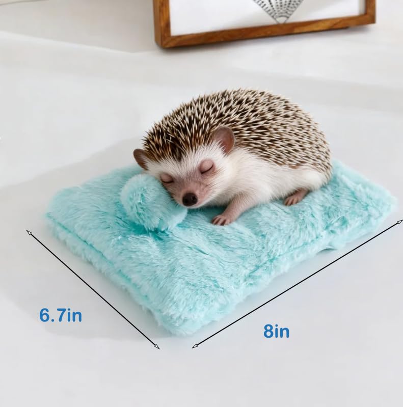 Hedgehog Enrichment Toys Set, Includes Hideout Tunnel, Skateboard, Ball Bell, Cozy Bed, and Seesaw, 5 Piece - color: Blue