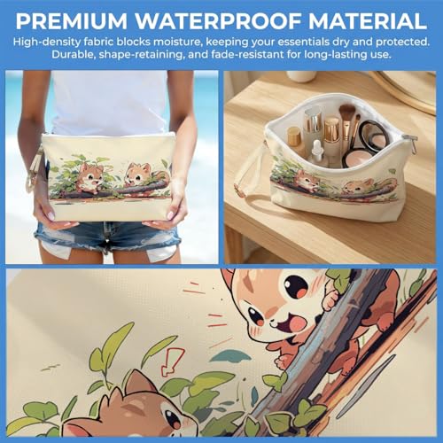 ENGVZ Wet Dry Bag, Waterproof Travel Pouch, Large Zipper Bag For Swimsuits, Diapers, Toiletries, Makeup, Women And Girls Cute Squirrel Friends - color: Cute Squirrel