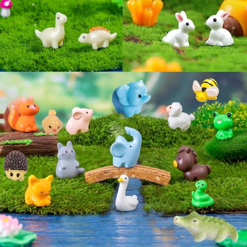 45pcs Mini Resin Animal Styles Tiny Resin Animals Décor | Mini Resin Tiny Animal for Micro Favors Garden Landscape Accessories Crafts Decor