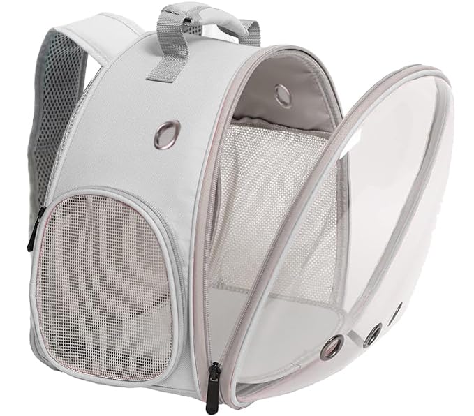 Guinea Pig Backpack, Space Capsule Bubble Window Small Animal Backpack for Guinea Pig, Bird Bunny Rabbit - color: Grey
