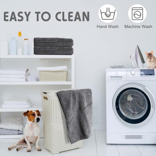 4 Pcs Guinea Pig Cage Liner 14 x 28 Inch Washable Chenille Pee Pads Pet Dog Cat Bedding Training Mat Reusable for Small Animals Puppy Bunny Hamster Chinchilla - color: Dark Gray, size: 14 x 28 Inch, style: Low Pile Chenille