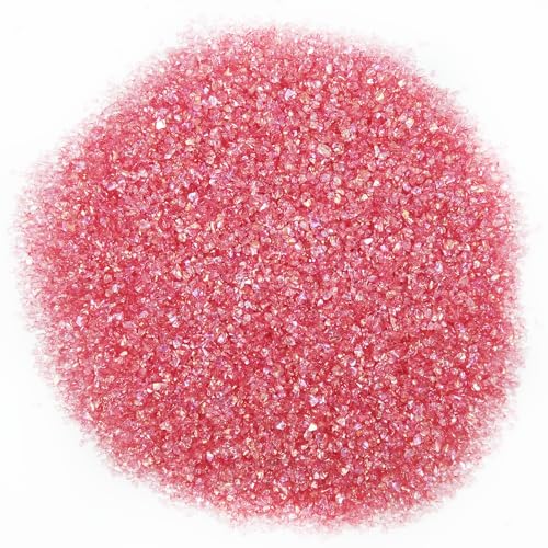 Crushed Glass Glitter, Broken Stones Shattered Glass Chips for Resin Art Crafts, Epoxy Resin Supplies, Geod Painting, DIY Art Projects, Jewelry Making, 2-4mm, 200g/7oz (Watermelon Red) - color: Watermelon Red