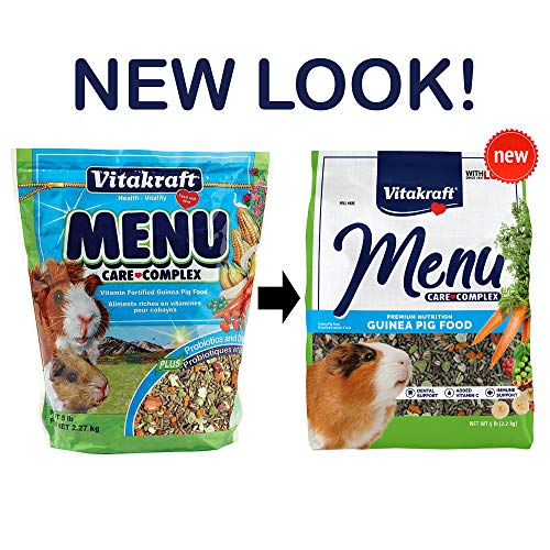 Vitakraft Menu Premium Guinea Pig Food - Alfalfa Pellets Blend - Vitamin and Mineral Fortified (Pack of 2) - size: 5 Pound (Pack of 2)